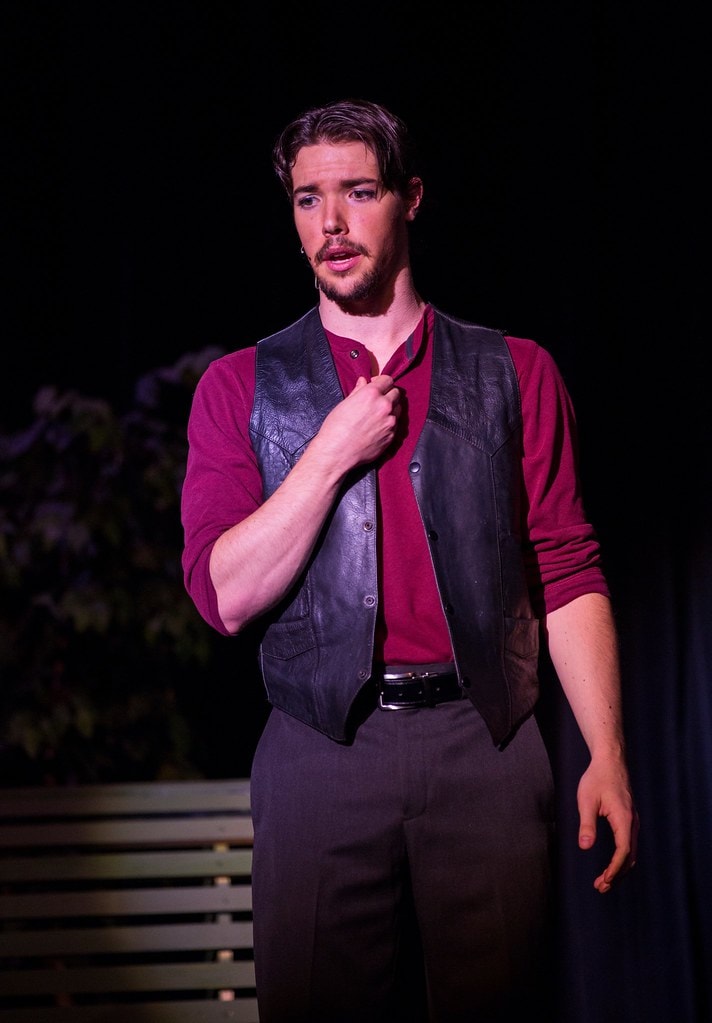 Billy Bigelow dramatic solo portrait in red and black — Carousel