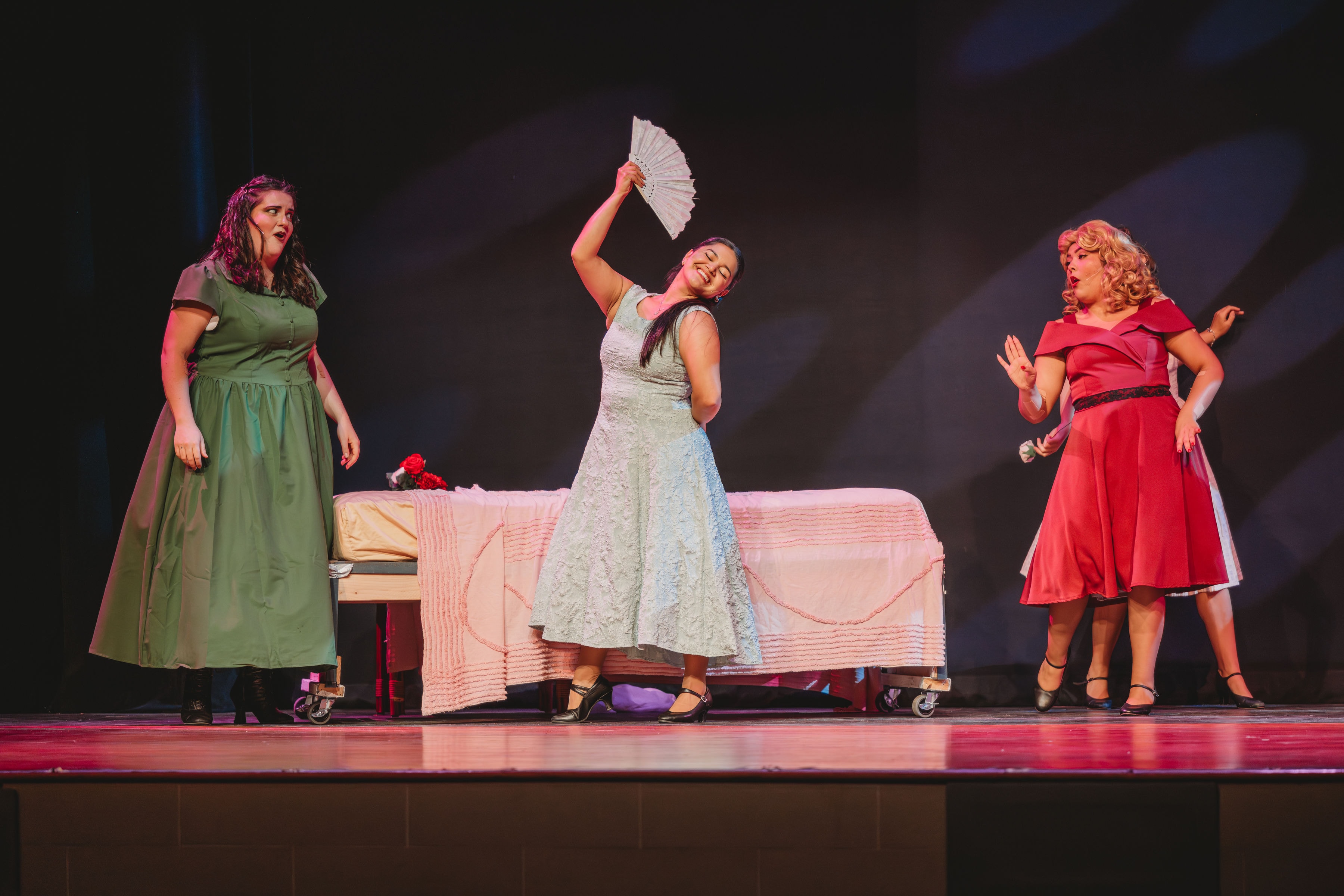 West Side Story 2026 - three women performing America scene with fan