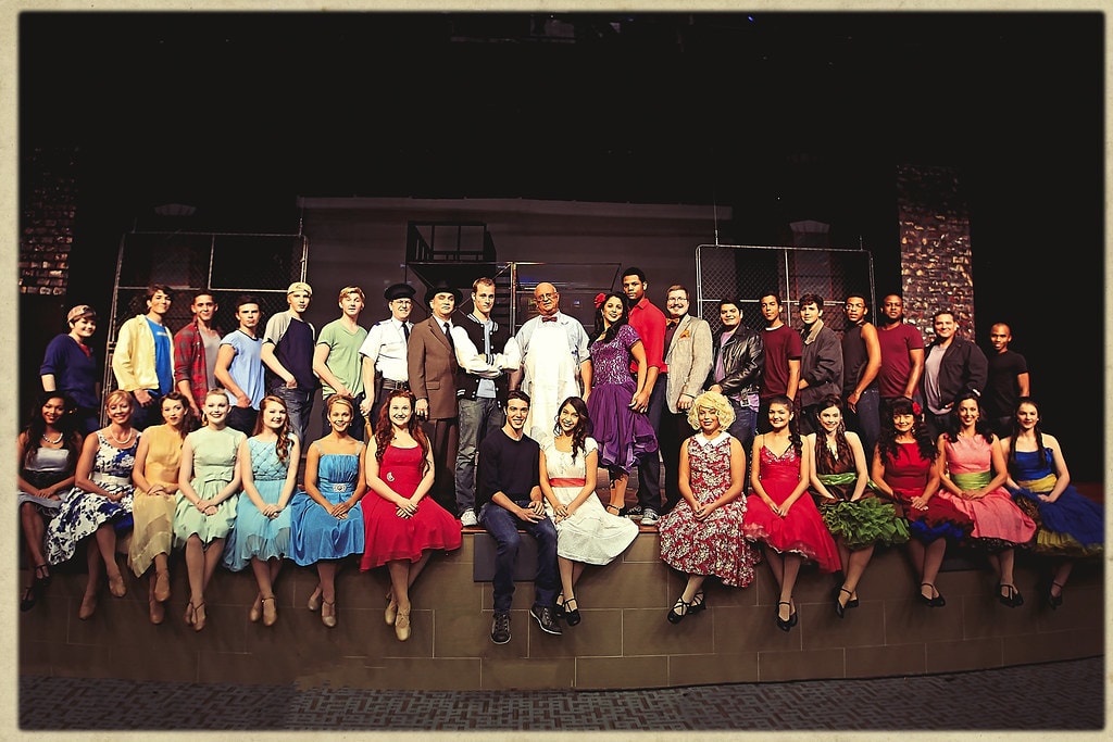 Theatrical scene with cast — West Side Story